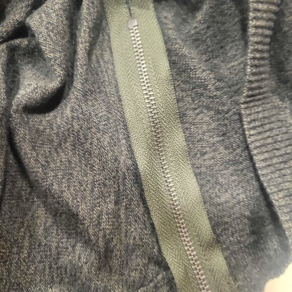 Express Olive Heather Hi-Lo, 3/4 Sleeved Sweater - Size L - Picture 8 of 9